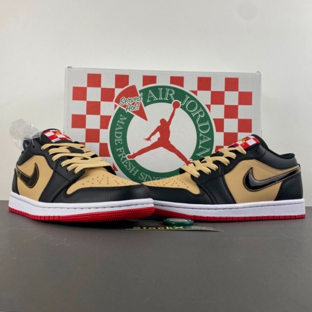 Air Jordan 1 Low Sneakers In Black And Khaki. - Picture 10 of 10